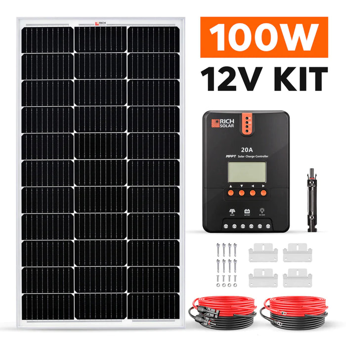 Rich Solar 100 Watt Solar Kit With 20A MPPT Controller