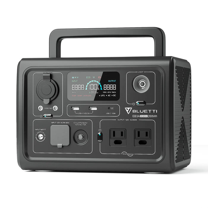 BLUETTI EB3A Portable Power Station | 600W 268Wh - Off Grid Stores