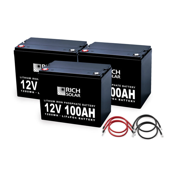 Rich Solar 12V - 300AH - 3.8kWh Lithium Battery Bank