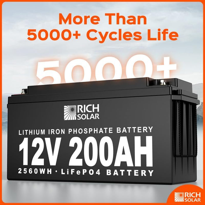 Rich Solar 12V - 600AH - 7.6kWh Lithium Battery Bank