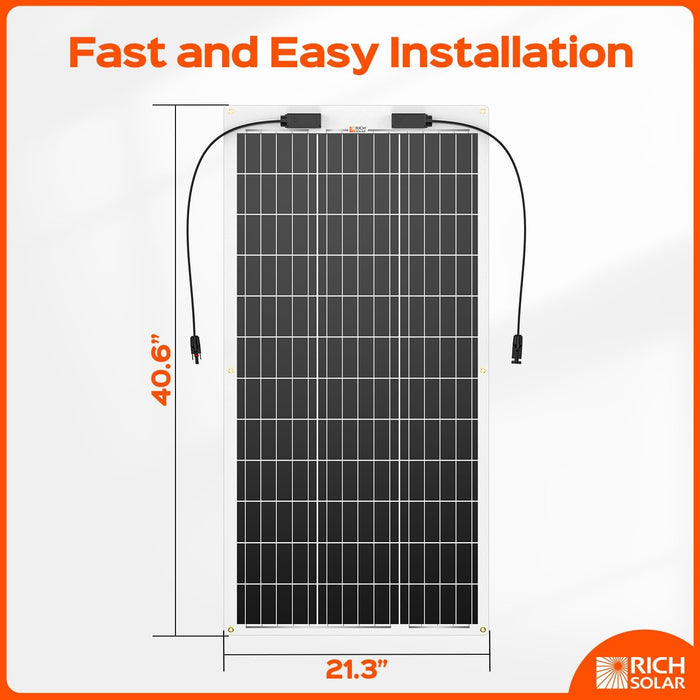 Rich Solar MEGA 100 Watt Flexible Monocrystalline Solar Panel