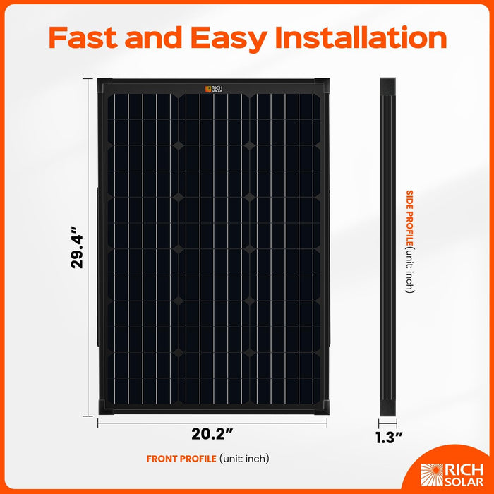 Rich Solar MEGA 60 Watt Black Portable Solar Panel