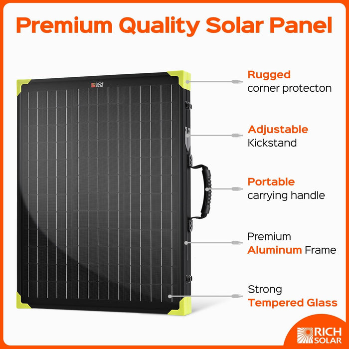 Rich Solar MEGA 100 Watt Portable Solar Panel Briefcase