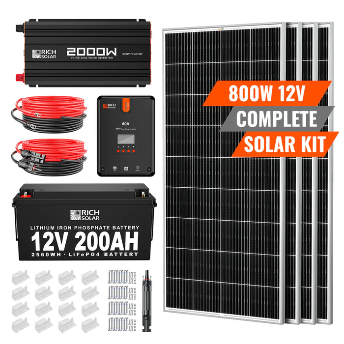 Rich Solar 800 Watt 12V Complete Solar Kit