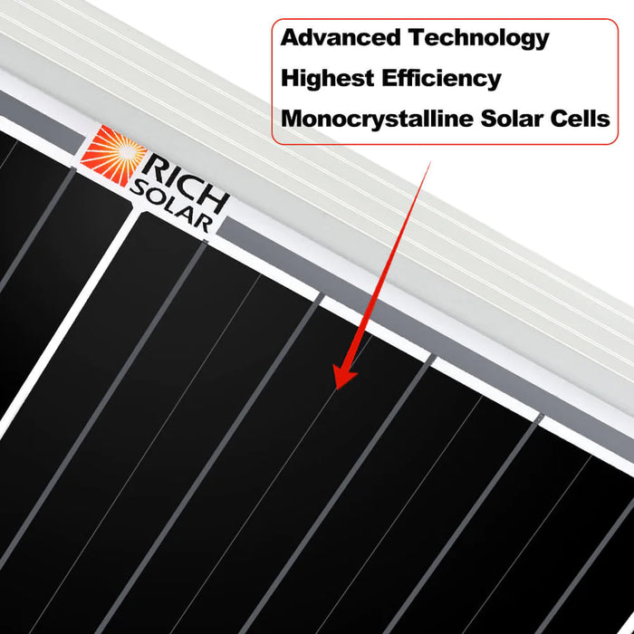 Rich Solar MEGA 200 Watt 12 Volt Monocrystalline Solar Panel