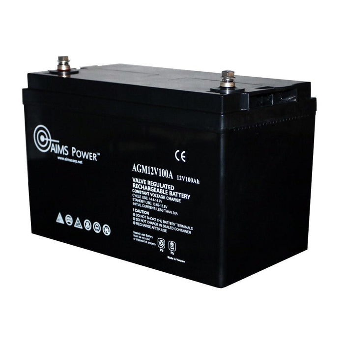Aims Power AGM 12V 100Ah Deep Cycle Battery Heavy Duty - Off Grid Stores