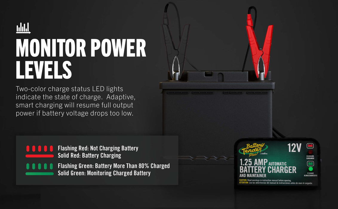 Battery Tender Plus 1.25 AMP 12V Battery Charger and Maintainer