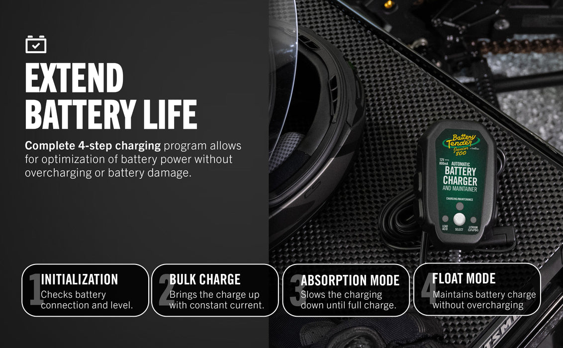 Battery Tender® Junior Multi-Chemistry 12V 1 Amp Battery Charger and Maintainer