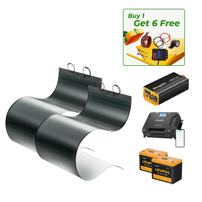 BougeRV 12V 400 Watt CIGS Flexible Solar System Kit (Pre-Punched Holes Version)