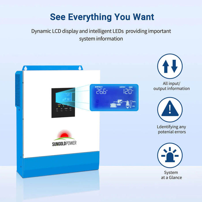 SunGoldPower 3000W 24V Solar Inverter Charger