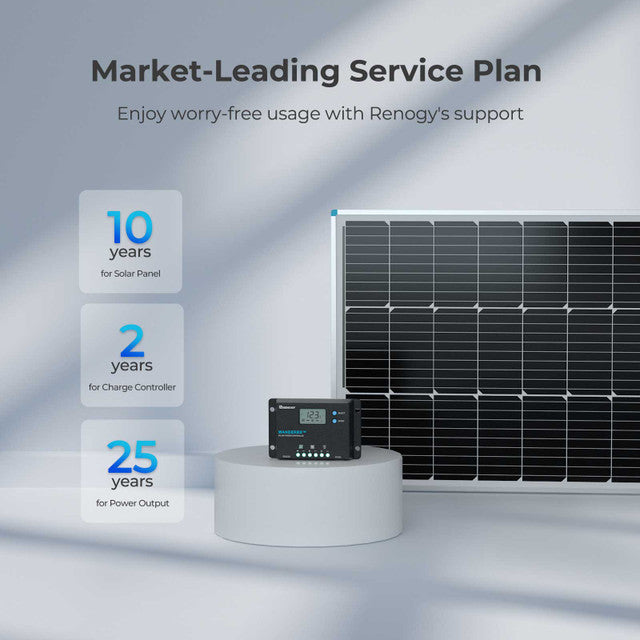 Renogy 100W 12V Monocrystalline Solar Starter Kit With Wanderer 10A Charge Controller
