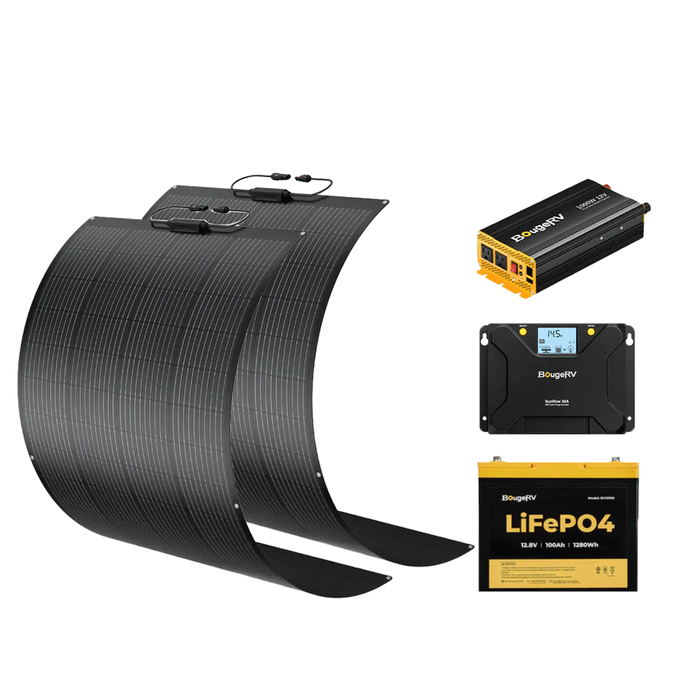 BougeRV 12V 400 Watt Flexible Solar System Kit