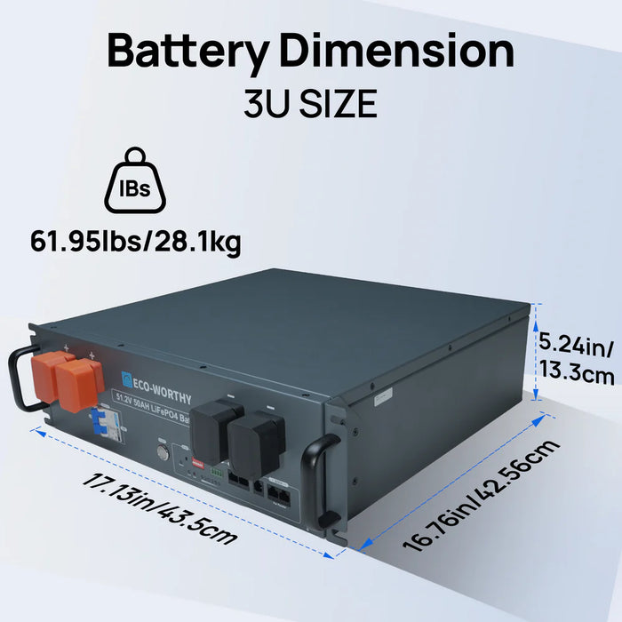ECO-WORTHY 48V (51.2V) 50Ah Server Rack Battery