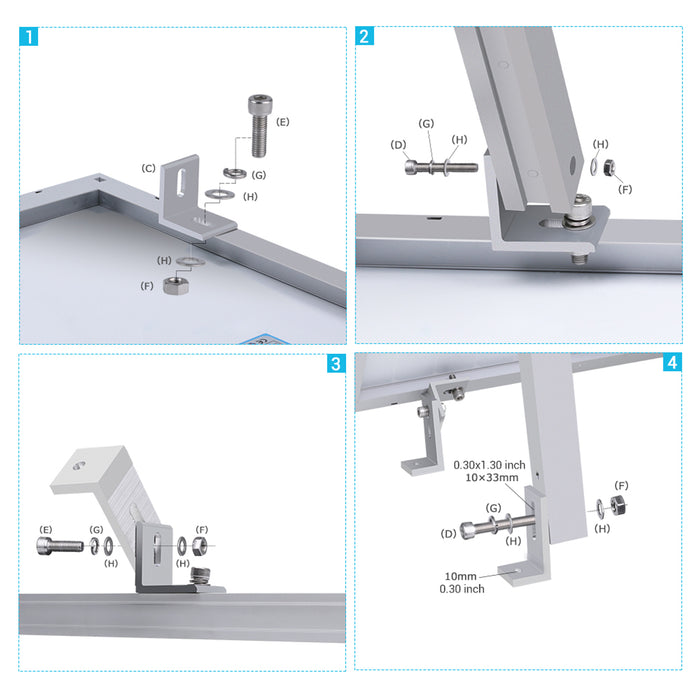 Renogy Solar Panel Flat Roof Tilt Mount