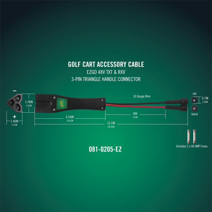 PowerPlus 48V E-Z-GO TXT/RXV 3-Pin Plug