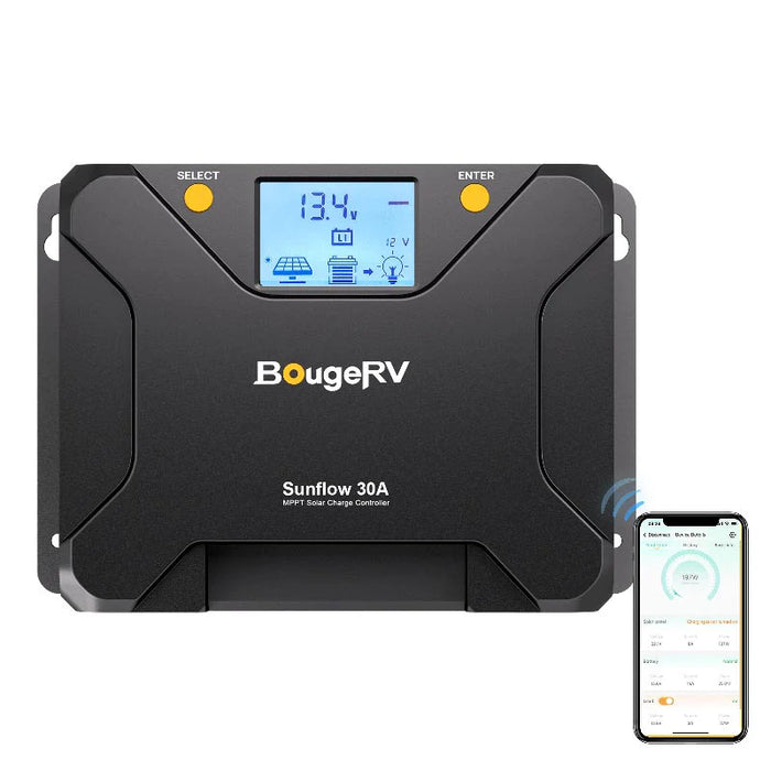 BougeRV Sunflow 12V/24V 30A MPPT Solar Charge Controller