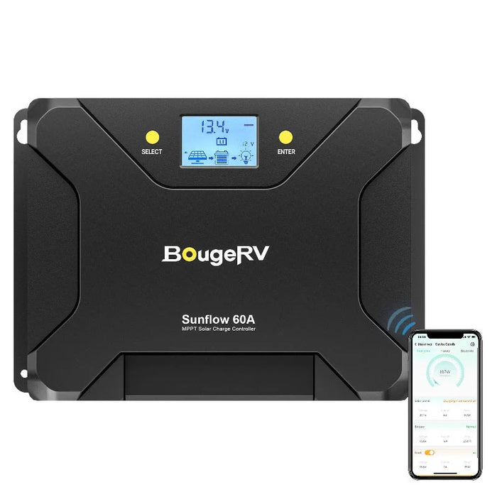 BougeRV 12V/24V Sunflow 60A MPPT Solar Charge Controller