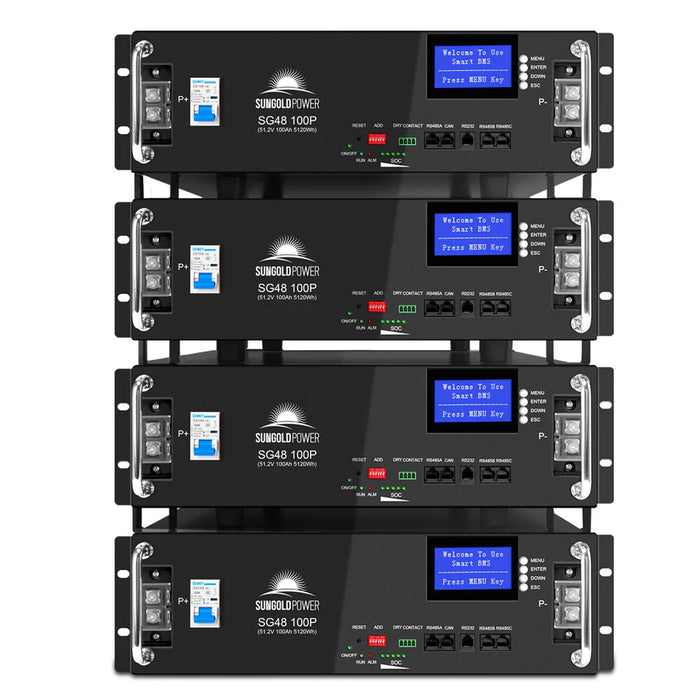 SunGoldPower 48V 100Ah Server Rack LiFePO4 Lithium Battery