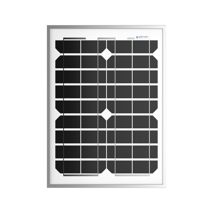 ACOPOWER 20W Monocrystalline Solar Panel For 12V Battery Charging