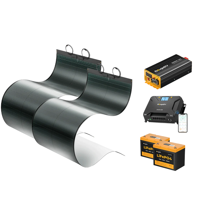 BougeRV 12V 400 Watt CIGS Flexible Solar System Kit (Pre-Punched Holes Version)