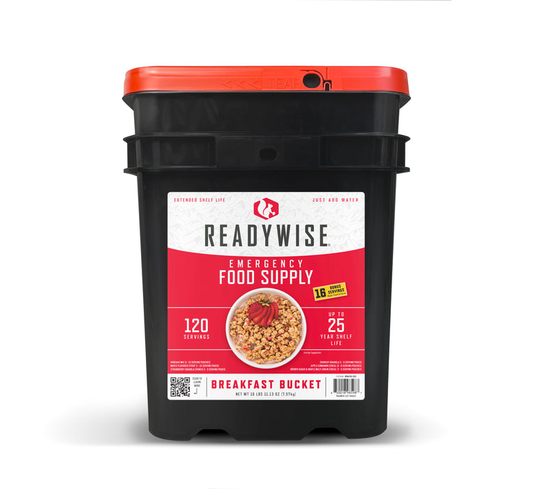 ReadyWise 120 Serving Breakfast Only Grab and Go Bucket