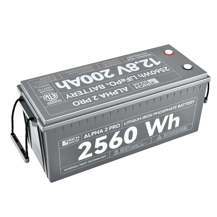 Rich Solar ALPHA 2 PRO 12V 200Ah LiFePO4 Lithium Iron Phosphate Battery