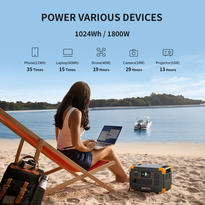 Pecron E1000LFP 1800W 1024Wh Portable Power Station