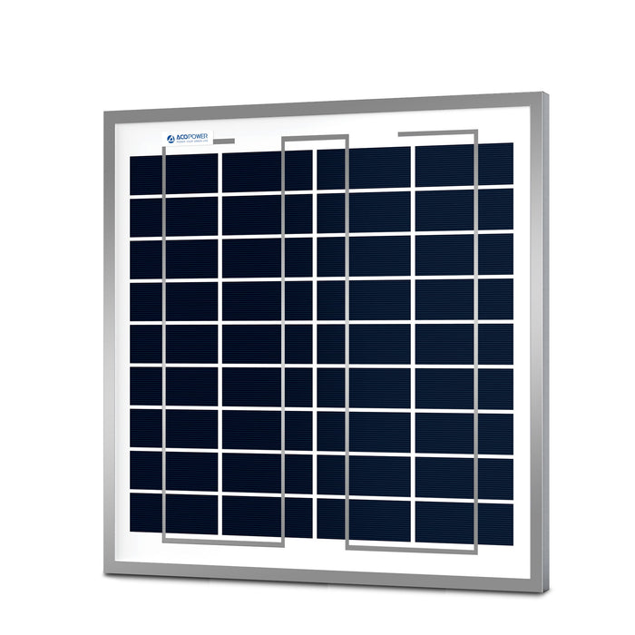 ACOPOWER 15W Polycrystalline Solar Panel For 12 Volt Battery Charging