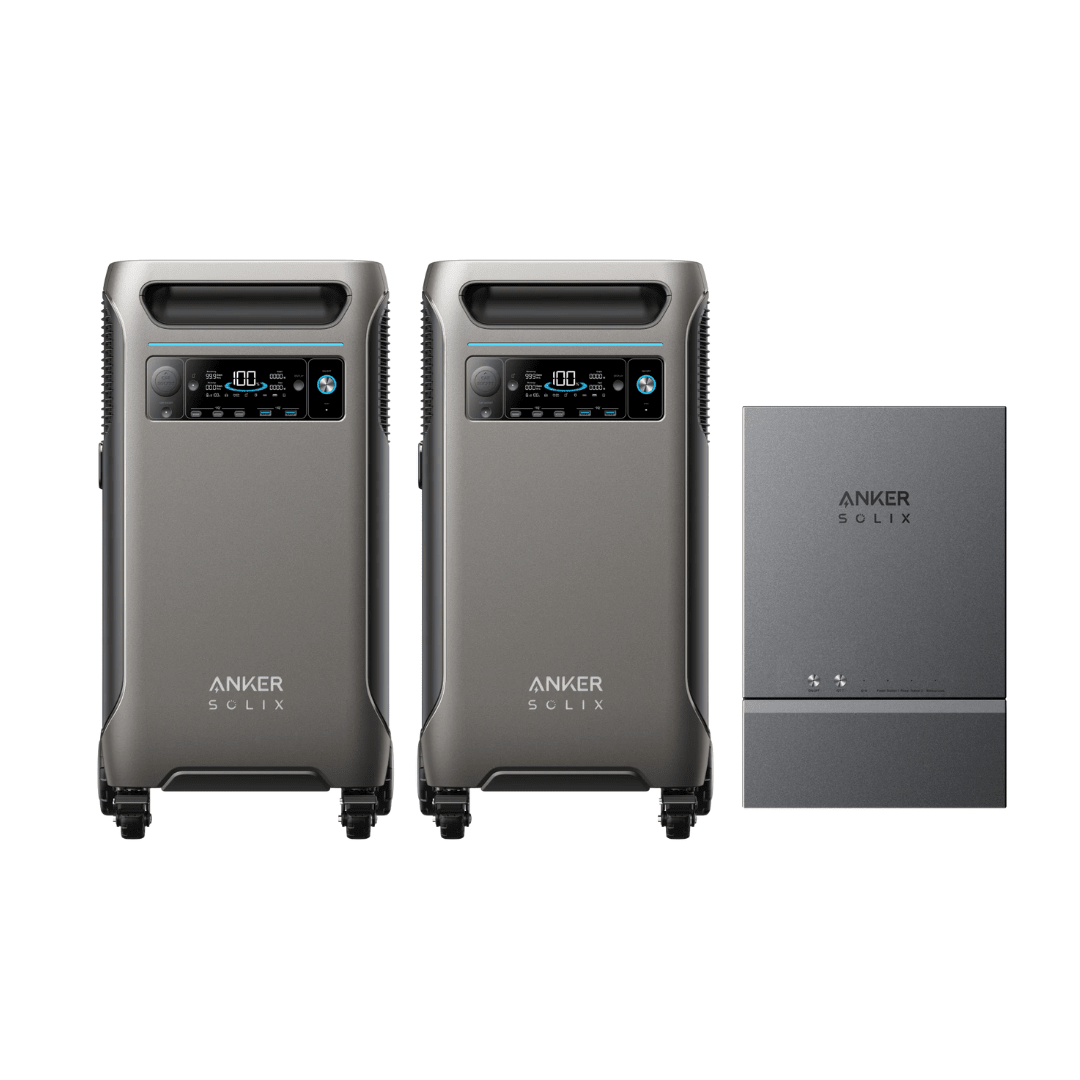2 × Anker SOLIX F3800 Solar Generators (12kW | 7.68kWh) + Smart