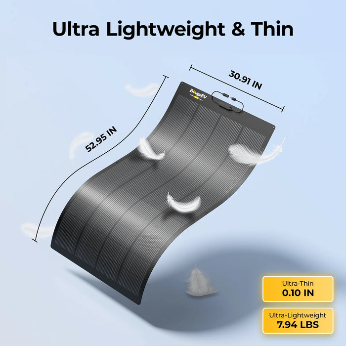 BougeRV Arch Pro 12V/24V 200W N-Type TOPCon Flexible Solar Panel