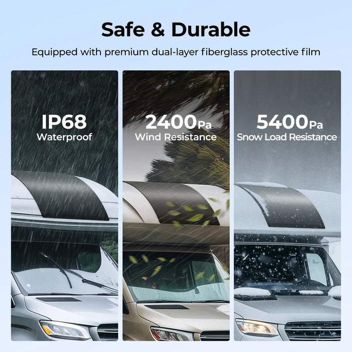 BougeRV Arch Pro 12V/24V 200W N-Type TOPCon Flexible Solar Panel