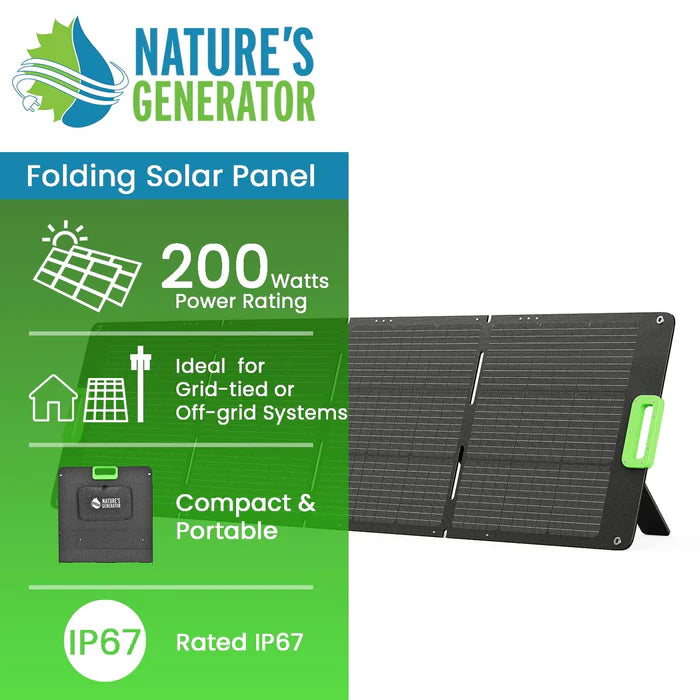 Natures Generator 200W Folding Solar Panel