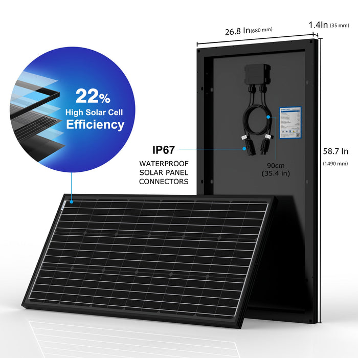 ACOPOWER 200 Watts Monocrystalline Solar Panel