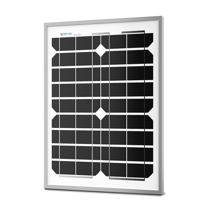 ACOPOWER 20W Monocrystalline Solar Panel For 12V Battery Charging