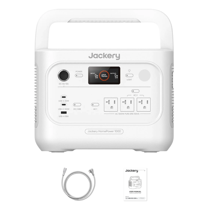 Jackery HomePower 1000 v2 Portable Power Station (White)