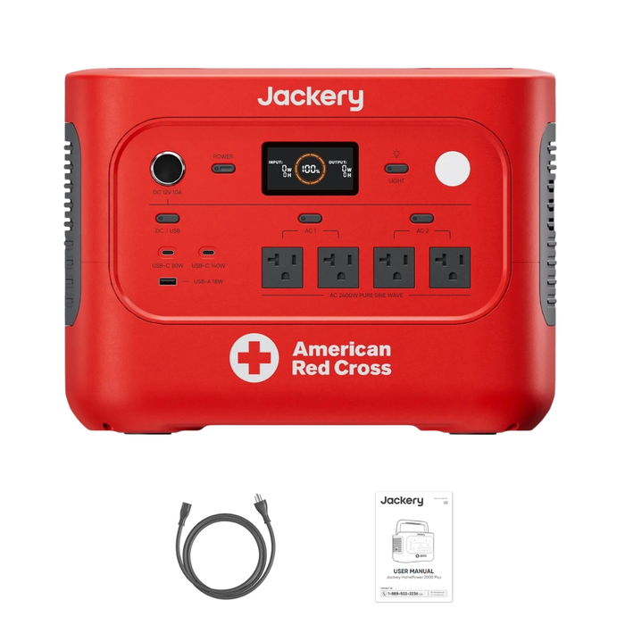 Jackery HomePower 2000 Plus v2 Red Cross Edition Portable Power Station