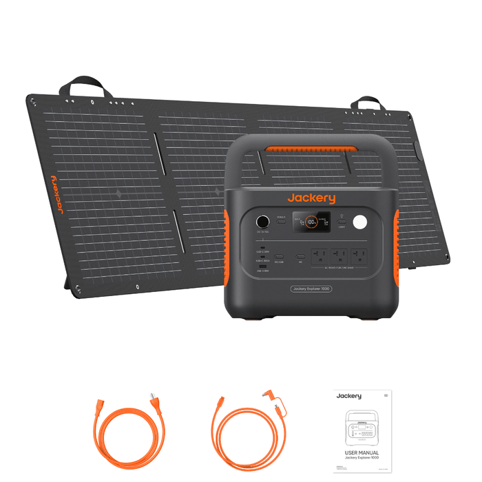 Jackery Explorer 1000 V2 Solar Generator + SolarSaga 200W Portable Solar Panel - Off Grid Stores