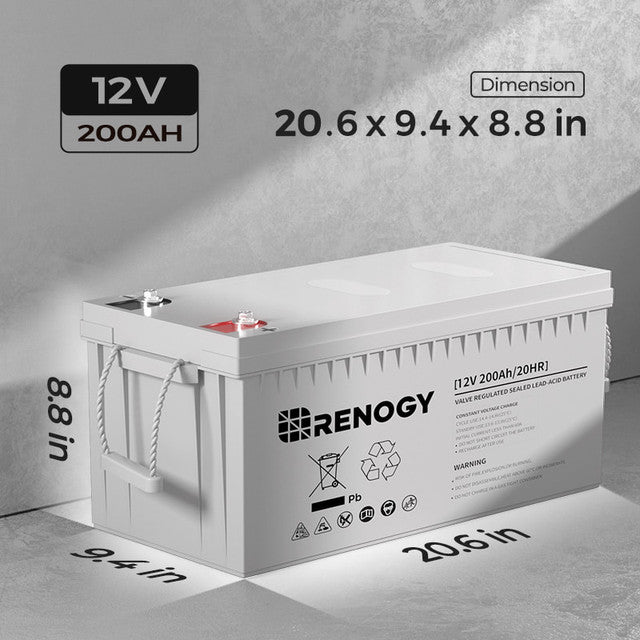 Renogy 12 Volt 200Ah Deep Cycle AGM Battery