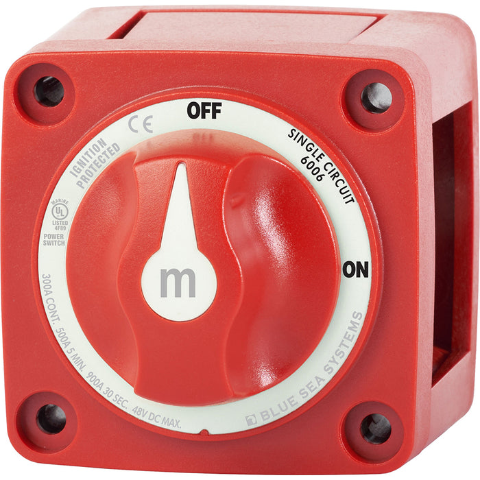 Blue Sea 6006 m-Series (Mini) Battery Switch Single Circuit ON/OFF Red