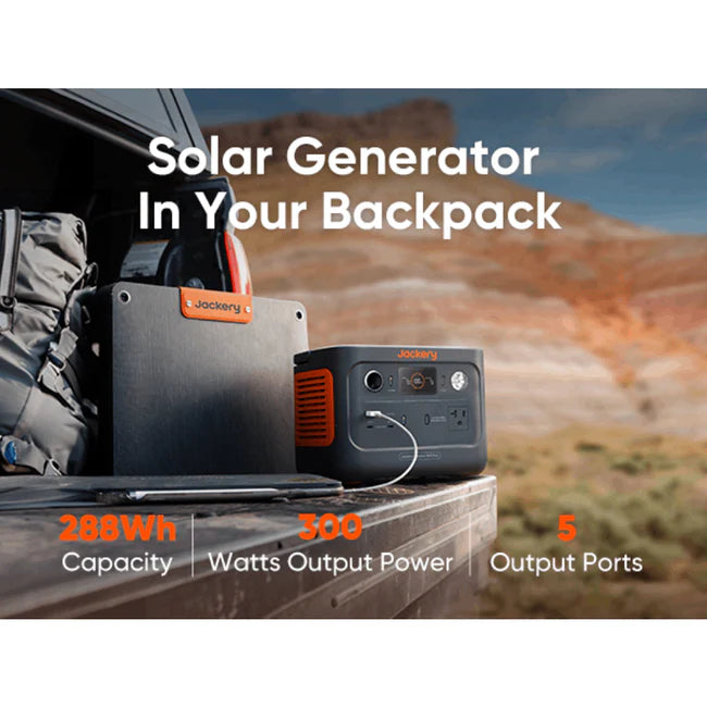 Jackery Explorer 300 Plus Solar Generator + SolarSaga 40W Portable Solar Panel