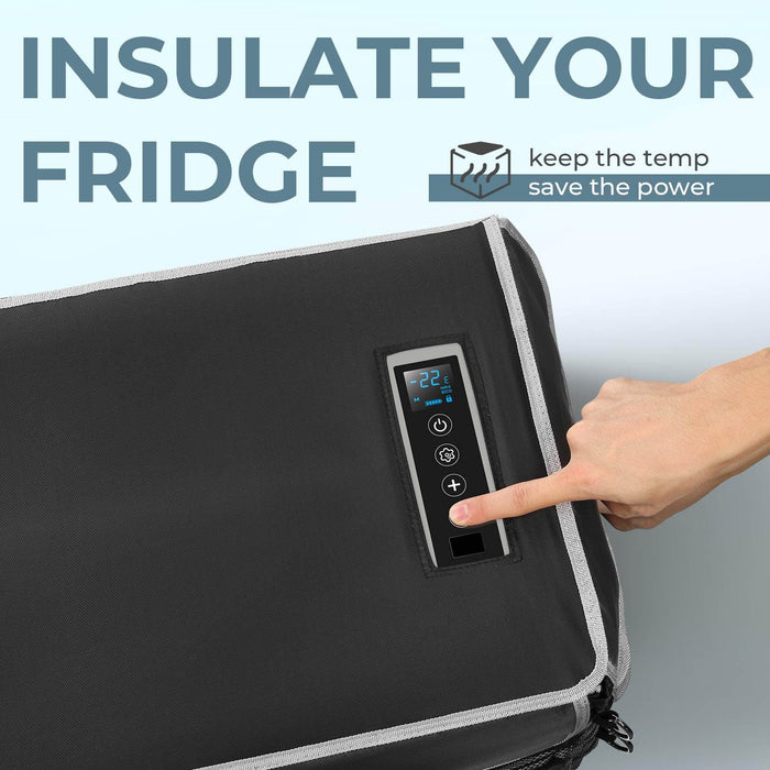 BougeRV 12V 53 Quart (50L) Portable Fridge & 53 Quart Insulated Protective Cover