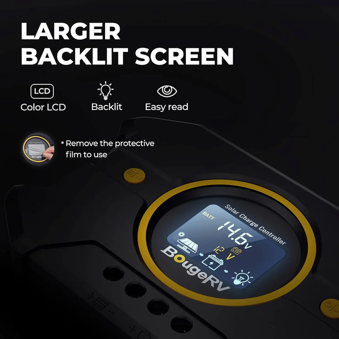 BougeRV 12V/24V Li 30A PWM Solar Charge Controller