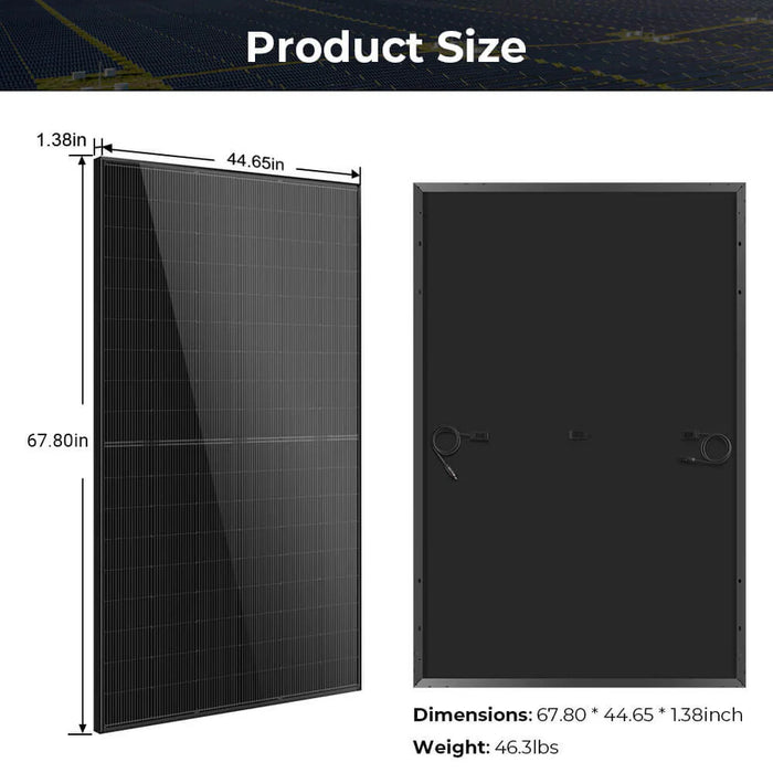 SunGoldPower 440W Monocrystalline Black N-Type Solar Panel