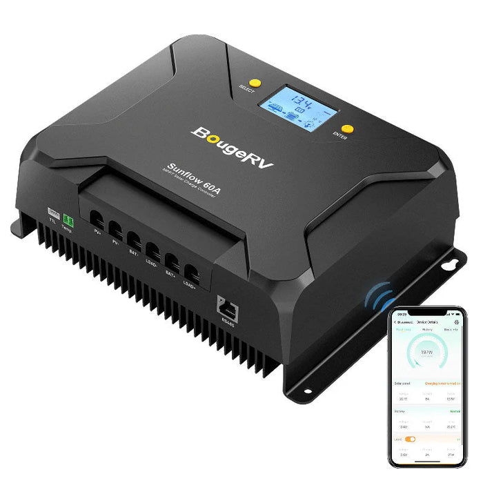 BougeRV 12V/24V Sunflow 60A MPPT Solar Charge Controller