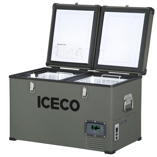 ICECO VL65 65L Dual Zone Portable Fridge Plug In Cooler for Car