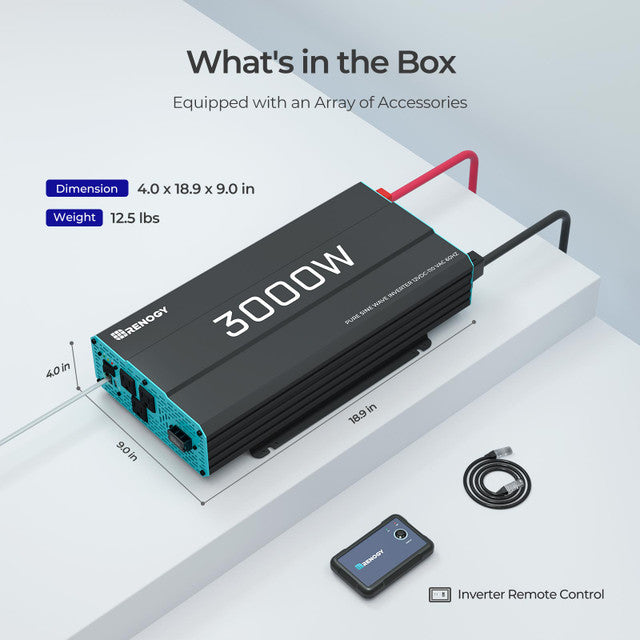 Renogy 3000W 12V Pure Sine Wave Inverter