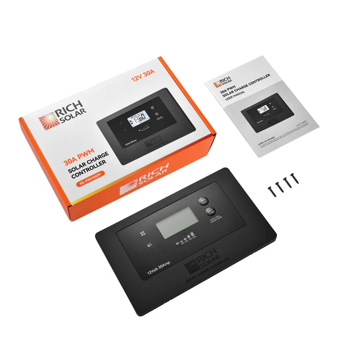 Rich Solar BRAVO AIR 30A Flush Mount PWM Solar Charge Controller