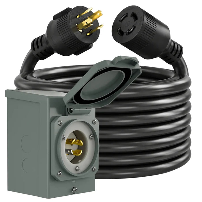 Natures Generator 30A Power Inlet Box + 10ft Power Cord