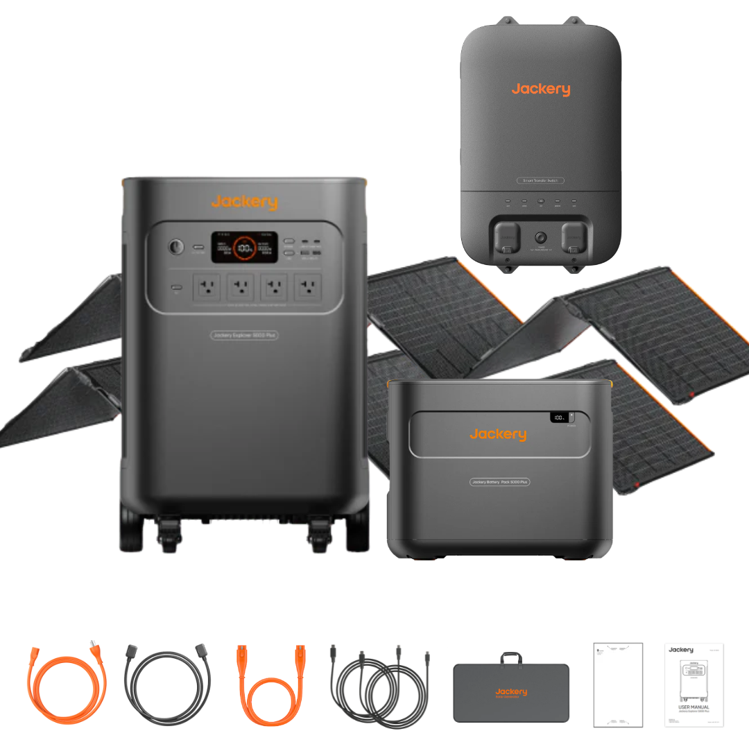 Jackery Explorer 5000 Plus (10kWh) Solar Generator + 2 x SolarSaga