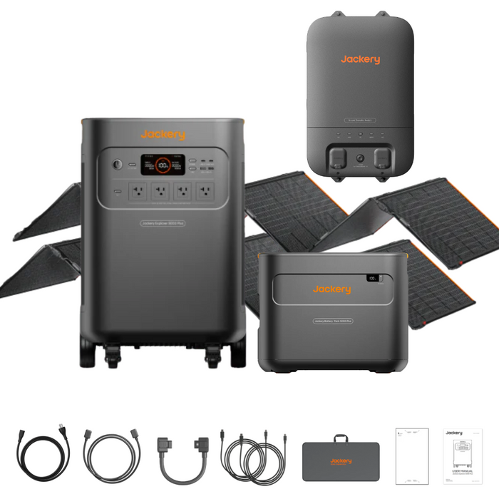 Jackery Explorer 5000 Plus (10kWh) Solar Generator + 2 x SolarSaga 500 X + Smart Transfer Switch